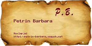 Petrin Barbara névjegykártya