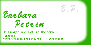 barbara petrin business card
